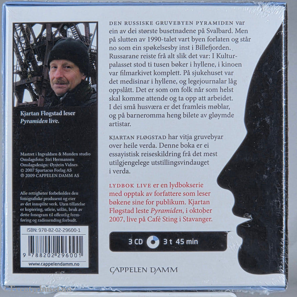Kjartan Fløgstad (2007). Pyramiden – portrett av ein forlaten utopi. Lydbok på CD. Ny i plast! Universal Pictures / CIC Video