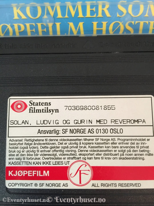 Kjell Aukrust. 1998. Solan Ludvig Og Gurin Med Reverompa. Vhs. Vhs
