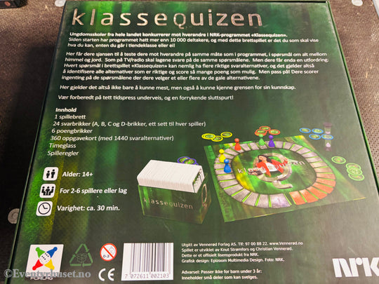 Klassequizen. Brettspill.