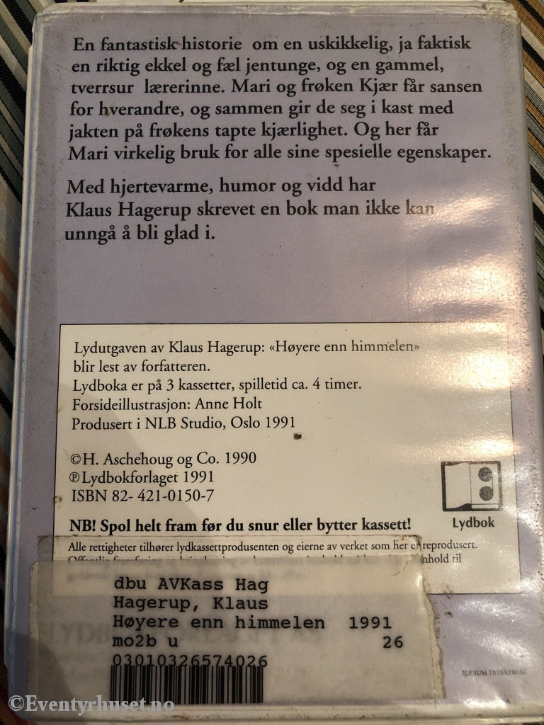 Klaus Hagerup. 1991. Høyere Enn Himmelen. Kassettbok På 3 Kassetter.