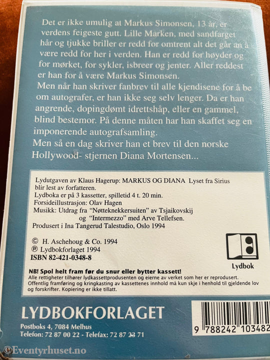 Klaus Hagerup. 1994. Markus Og Diana - Lyset Fra Sirius. Kassettbok På 3 Kassetter.