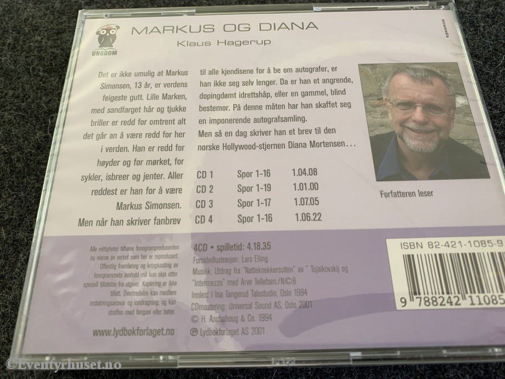 Klaus Hagerup. 1994/2001. Markus Og Diana. Lydbok På 4 Cd - Ny I Plast!