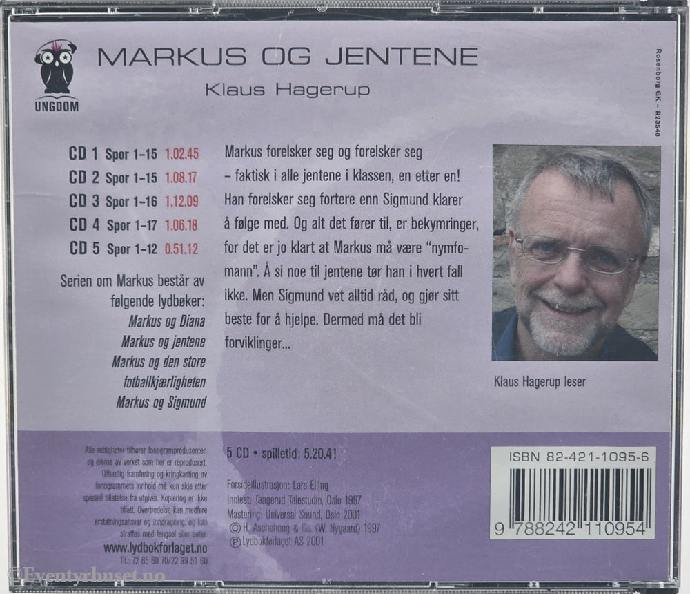 Klaus Hagerup. 2001. Markus og jentene. Lydbok på CD.
