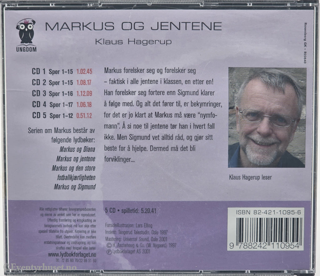 Klaus Hagerup. 2001. Markus og jentene. Lydbok på CD.