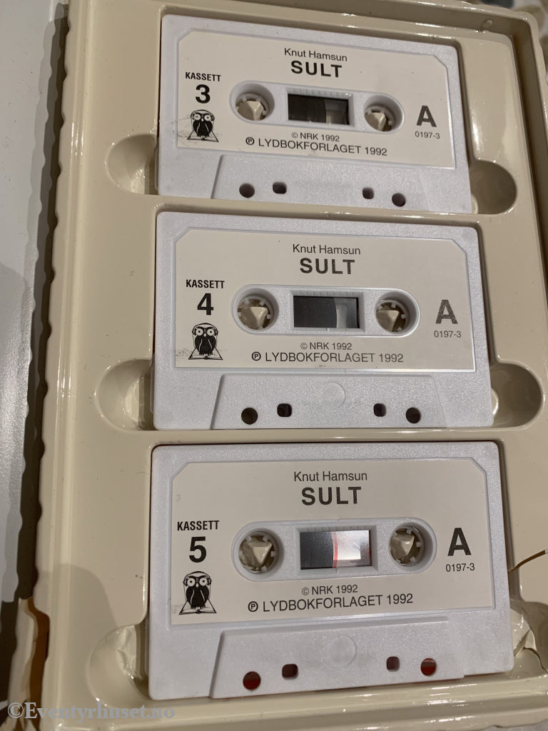 Knut Hamsun. 1890/1959/1992. Sult. Lydbok På 5 Kassetter. Kassettbok