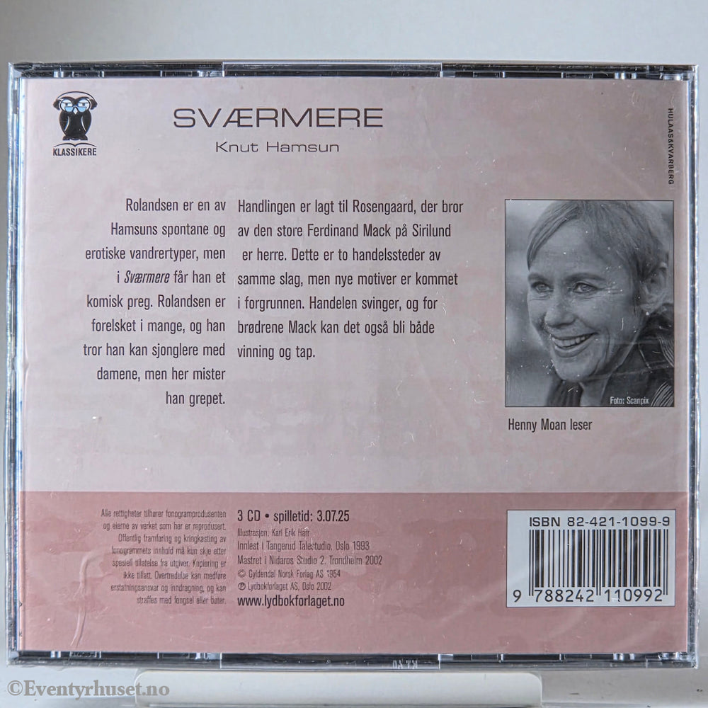 Knut Hamsun (1904). Svermere. Lydbok på CD. Ny i plast! Walt Disney Home Video