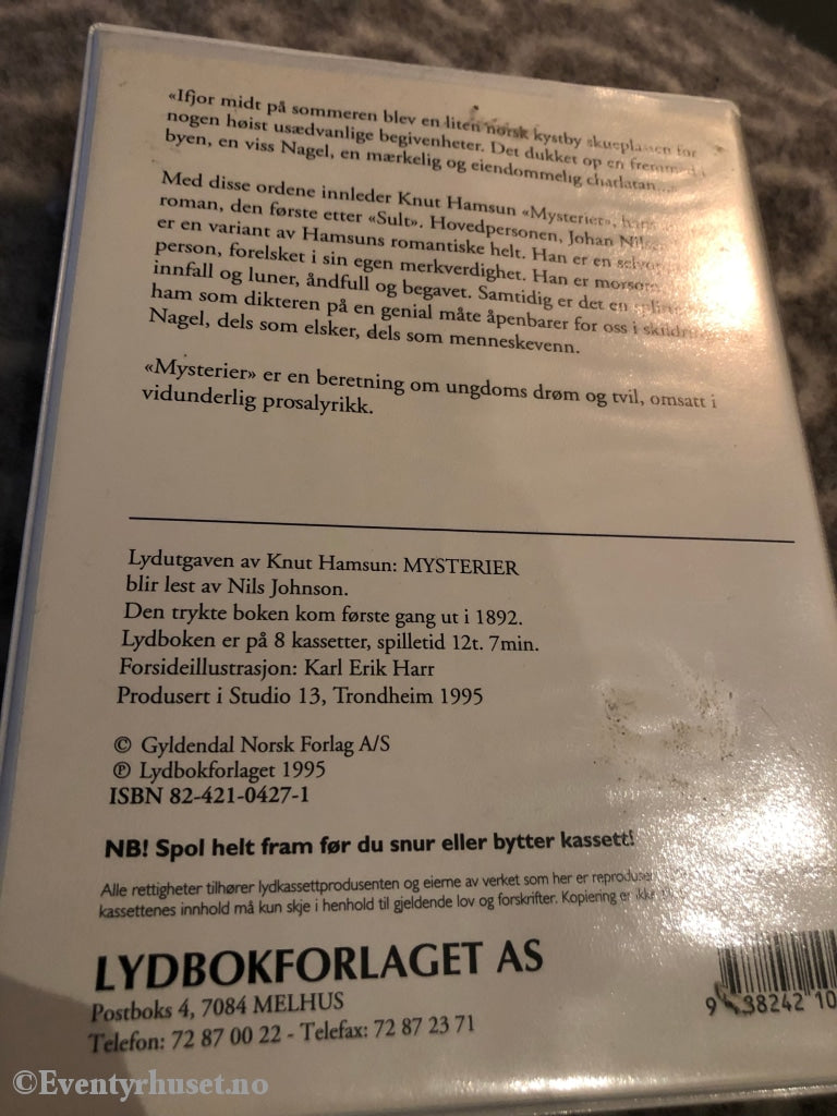 Knut Hamsun. 1995. Mysterier. Lydbok På 7 Kassetter. Kassettbok