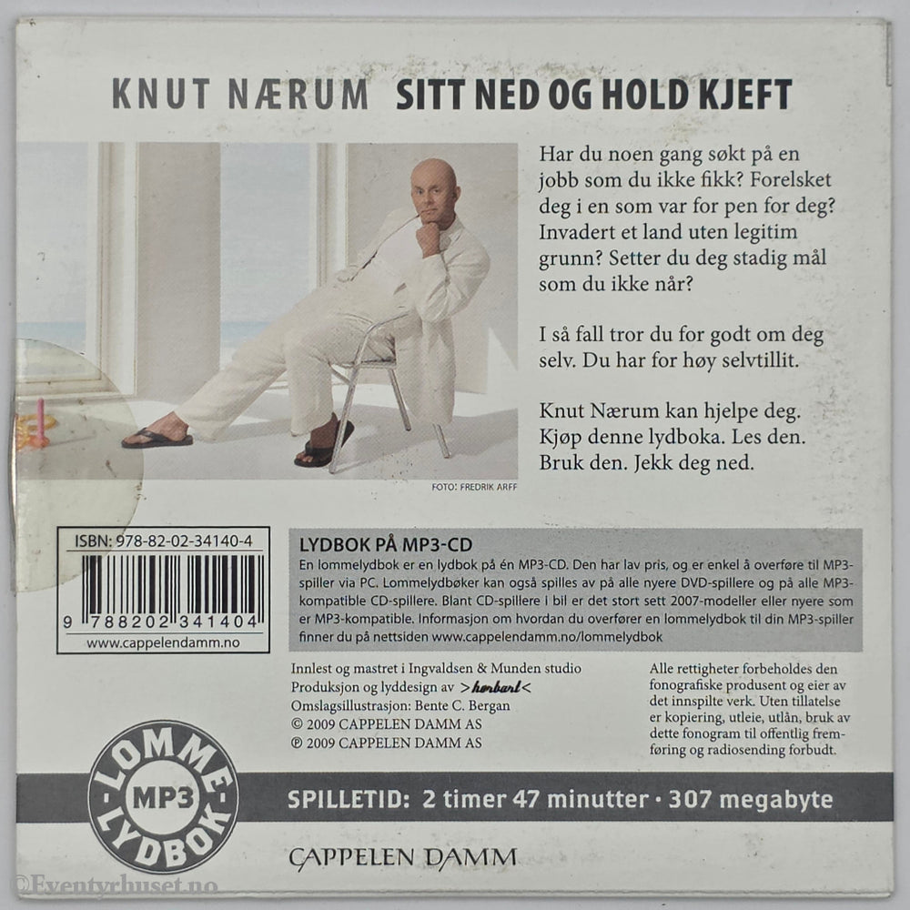 Knut Nærum. 2000. Sitt ned og hold kjeft. Lydbok på CD.