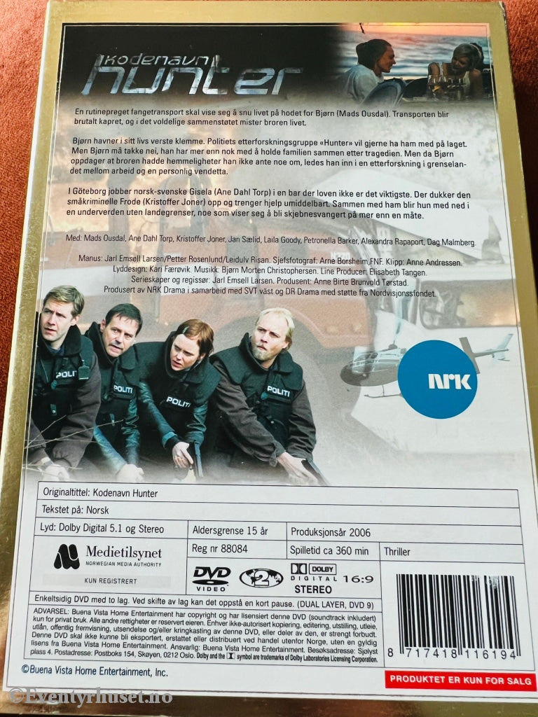 Kodenavn Hunter (Nrk). Dvd Slipcase.