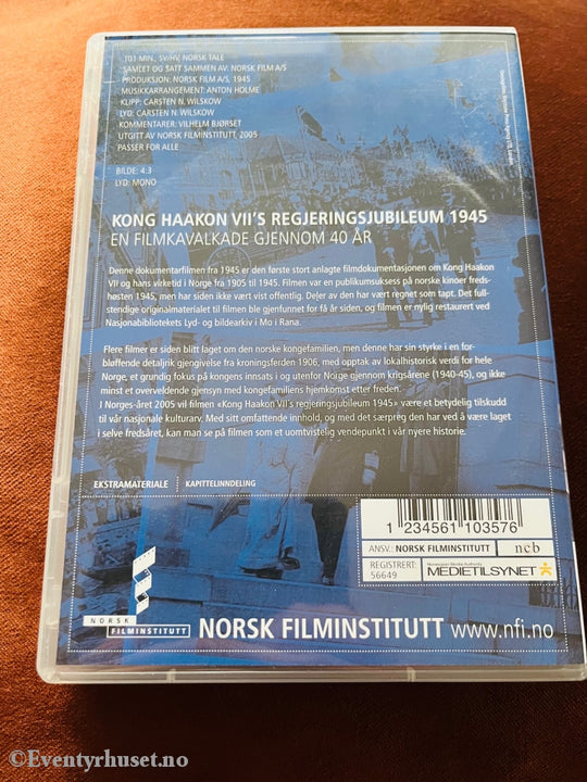 Kong Haakon Vii´s Regjeringsjubileum. Dvd. Dvd
