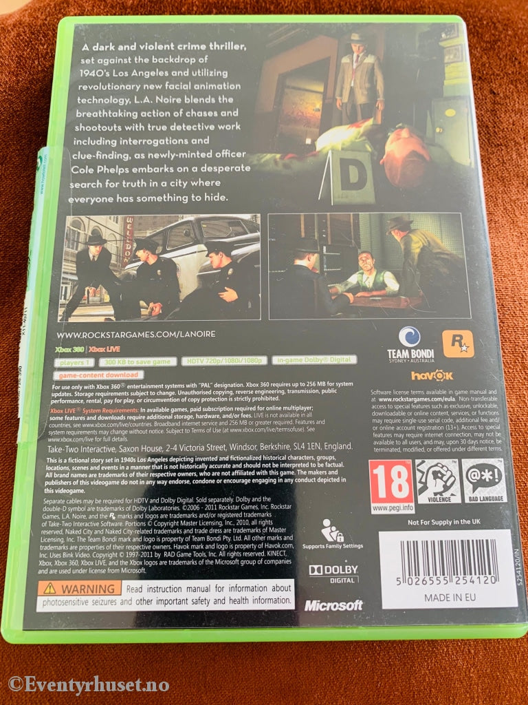 L. A. Noire. Xbox 360.