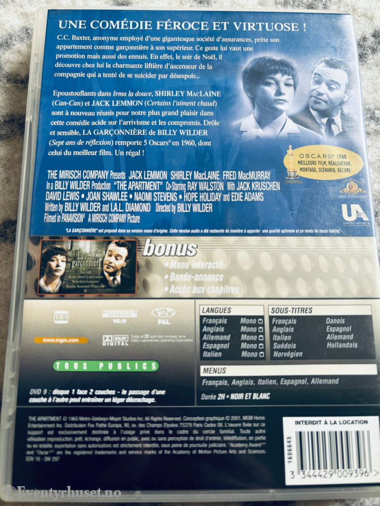 La Garçonnière. DVD.