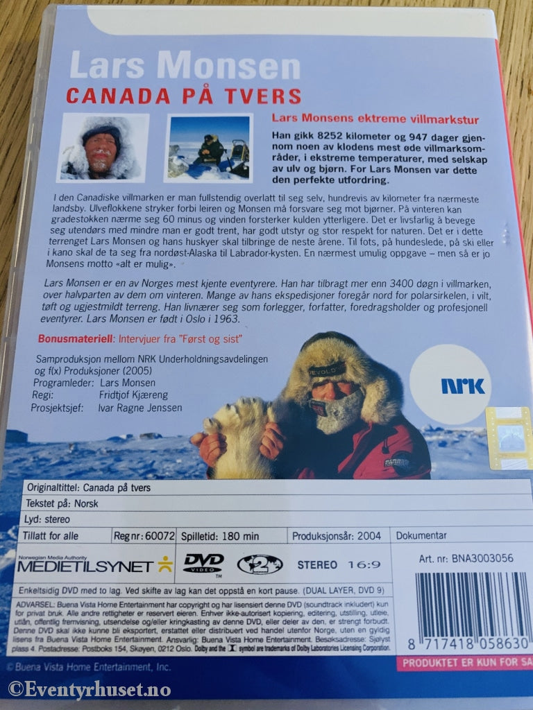 Lars Monsen - Canada På Tvers (Nrk). 2004. Dvd. Dvd