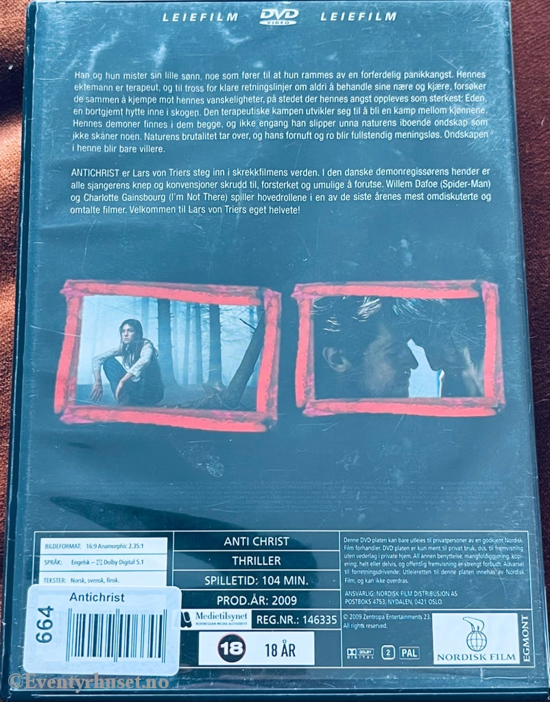Lars Von Trier. 2009. Anti Christ. Dvd Leiefilm.