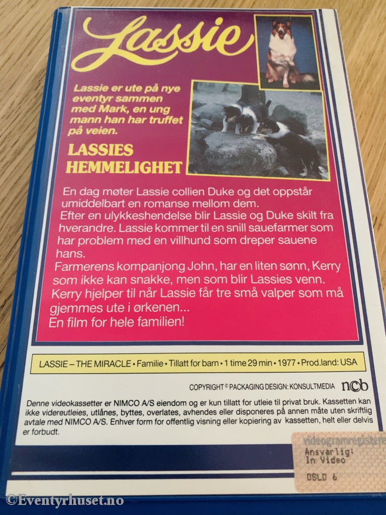 Lassie. 1977. Lassies Hemmelighet. Vhs Big Box.