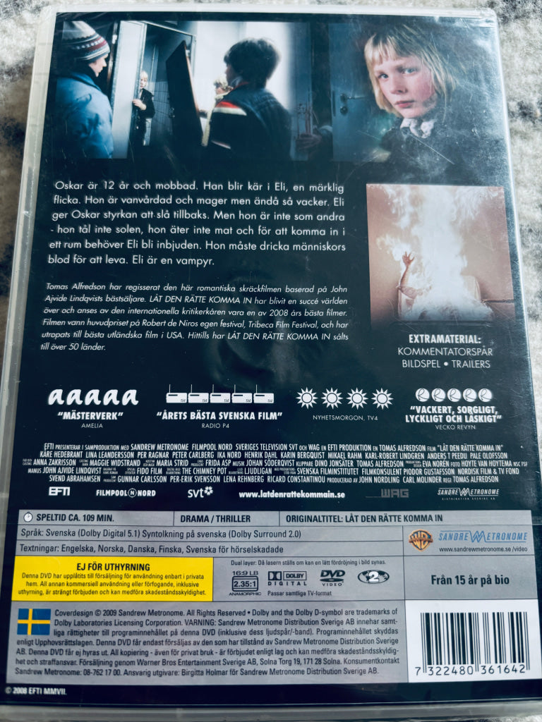 Låt den rätte komma in. DVD. Ny i plast!