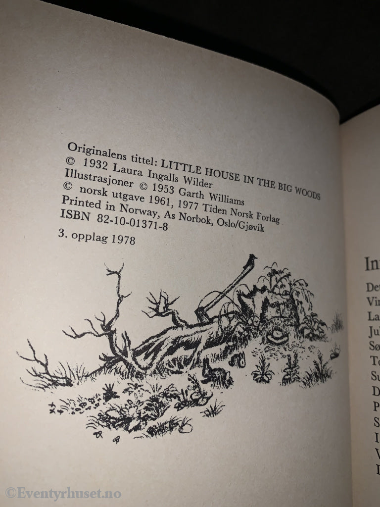 Laura Ingalls Wilder. 1932/78. Det Vesle Huset I Den Store Skogen. Fortelling