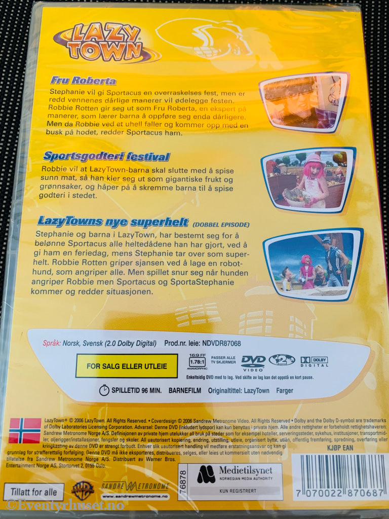 Lazy Town 6. Lazy Towns nye superhelt. 2006. DVD. Ny i plast! DVD