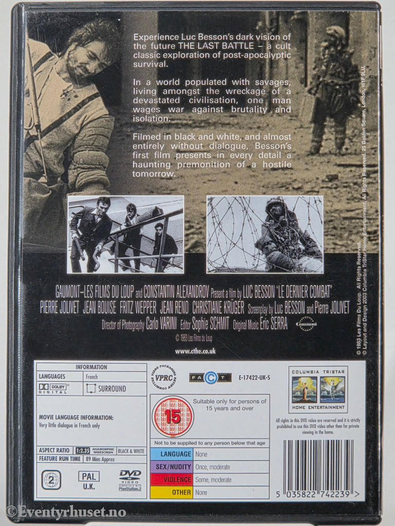 Le Dernier Combat (The Last Battle) (1983). DVD.
