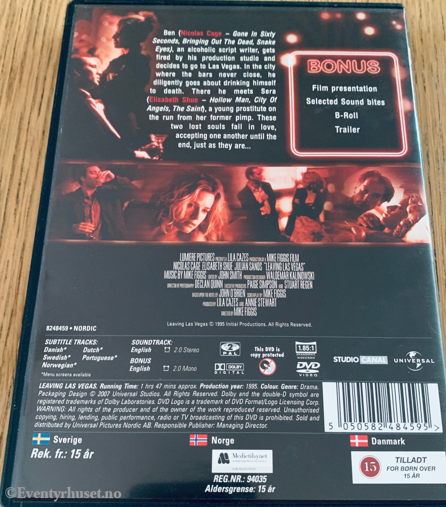 Leaving Las Vegas (1995). DVD.