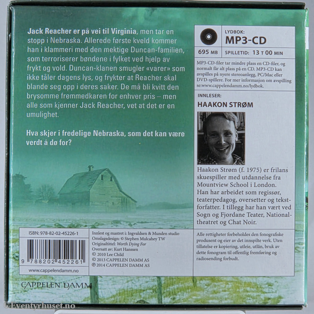 Lee Child 2010 Verdt å dø for. Lydbok på CD.