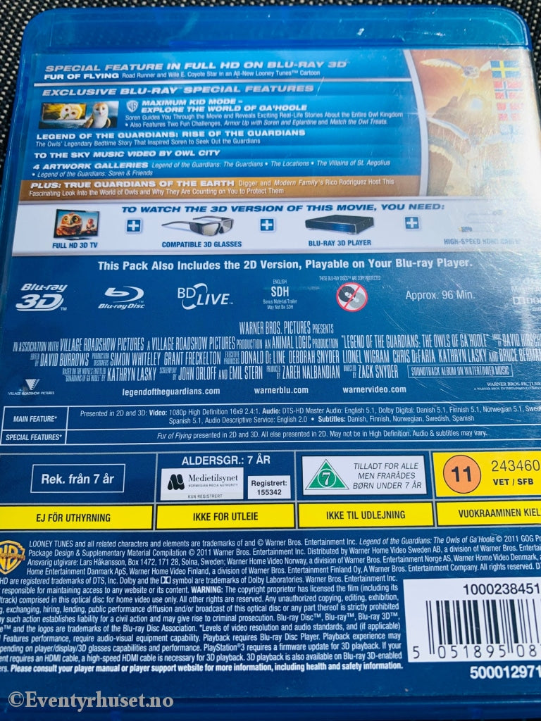 Legend Of The Guardians - The Owls Ga´hoole 3D. Blu-Ray. Blu-Ray Disc