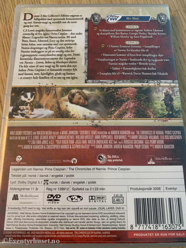 Legenden Om Narnia: Prins Caspian. Disney Dvd. Dvd