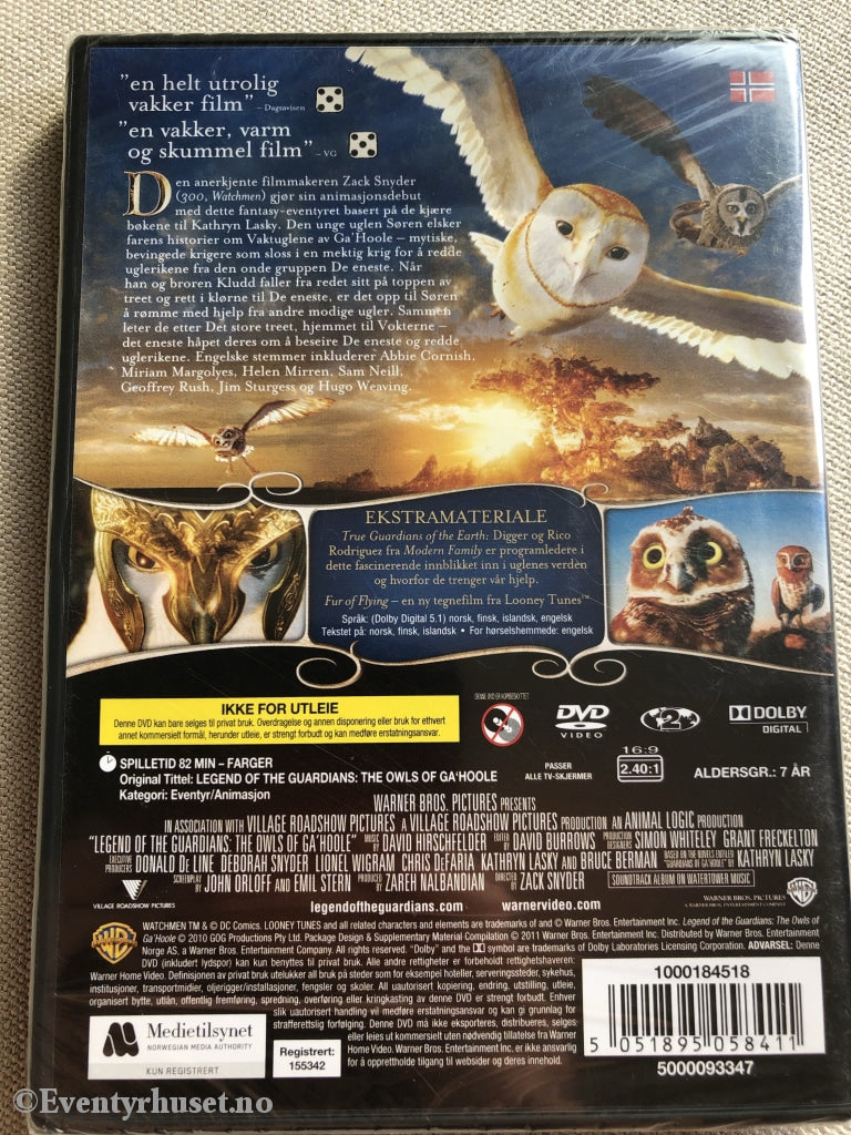 Legenden Om Vaktuglene. Dvd. Dvd