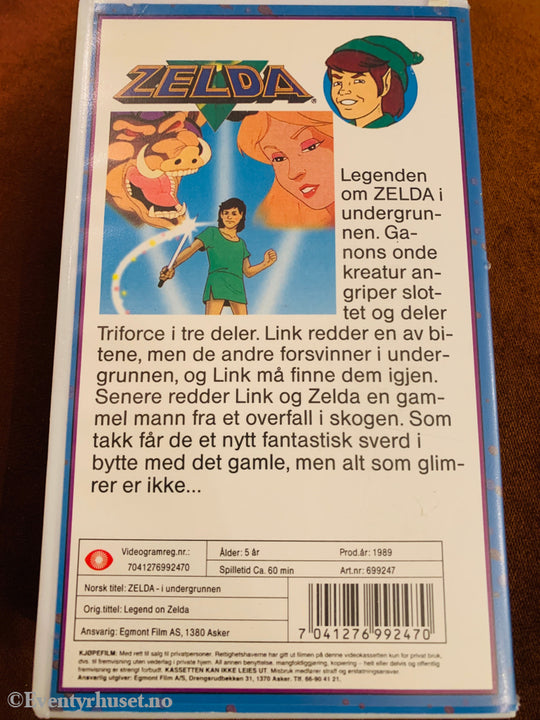 Legenden om Zelda: I Undergrunnen. VHS.