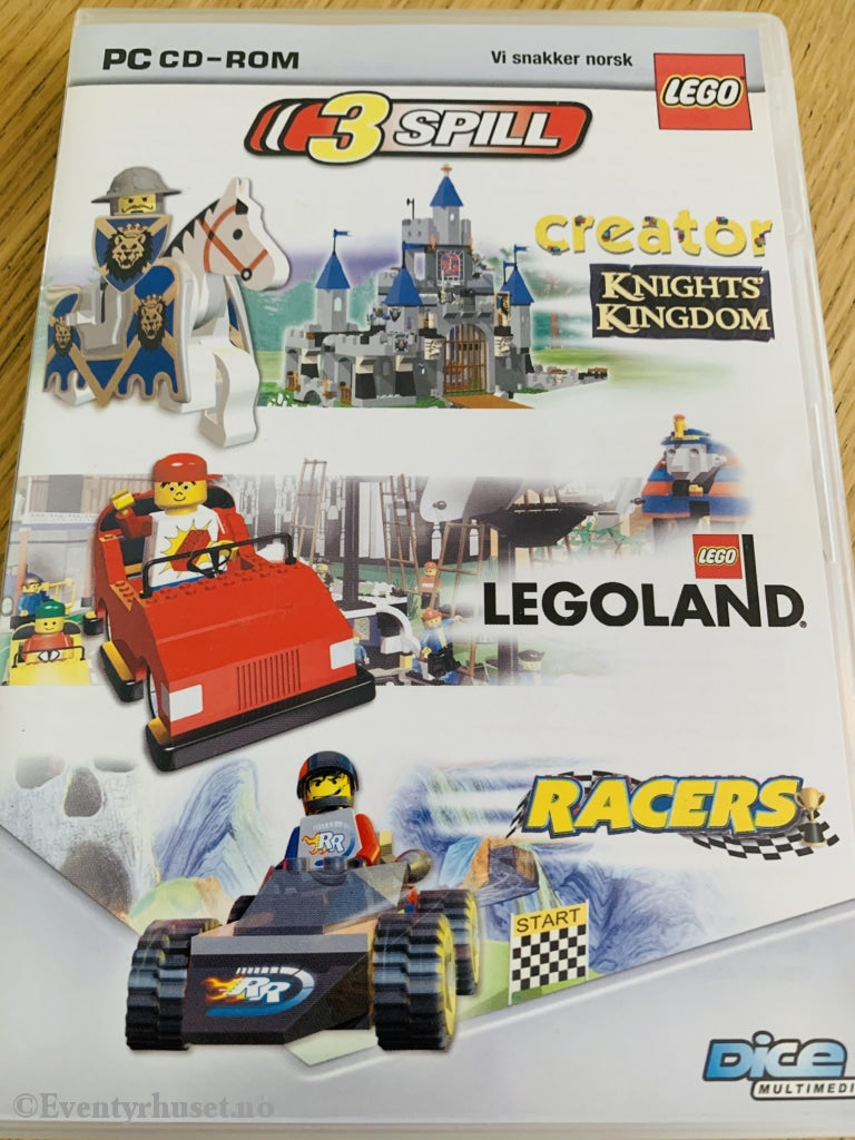 Lego 3 Spill - Legoland Racers Knights Kingdom. Pc-Spill. Pc