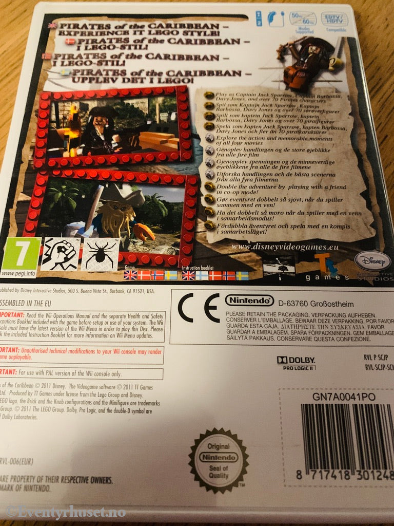 Lego Disney Pirates Of The Caribbean Video Game. Nintendo Wii. Wii