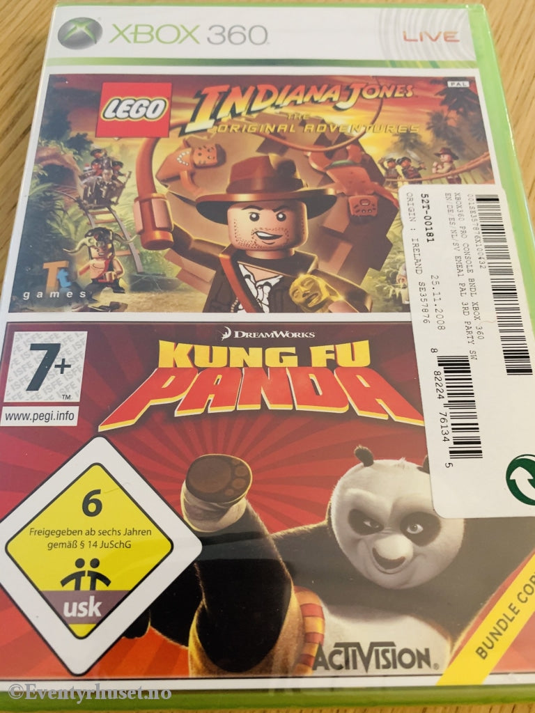 Lego Indiana Jones / Kung Fu Panda. Xbox 360 Spill Ny I Plast!