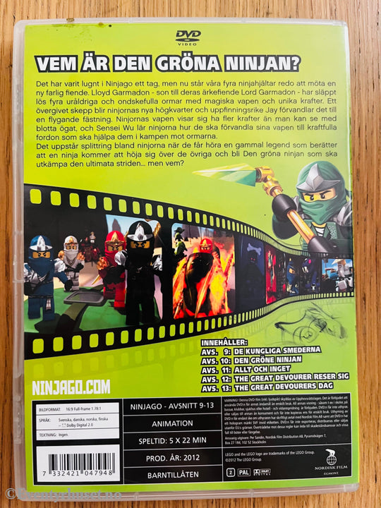 LEGO Ninjago: Masters of Spinjitzu Avsnitt 9–13 2012 DVD. Svensk utgave.