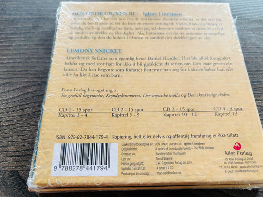 Lemony Snicket – Den onde greven: Iglene i innsjøen. Lydbok på CD. Ny i plast!