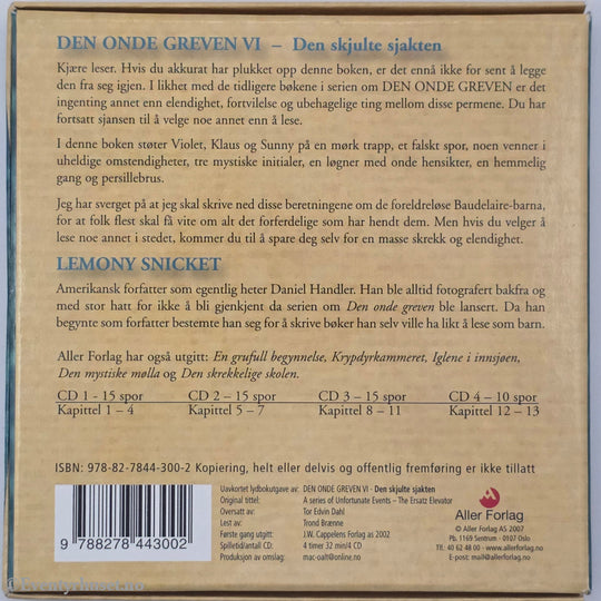 Lemony Snicket. Den onde greven. Lydbok på CD.