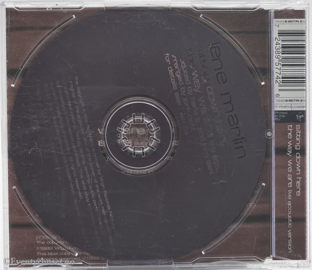 Lene Marlin – Sitting Down Here (Single). 1999. Musikk-CD.