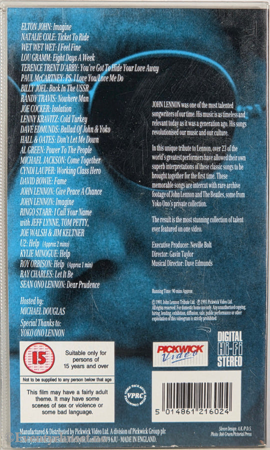 Lennon – A Tribute – 1991 . VHS. Solgt i Norge!