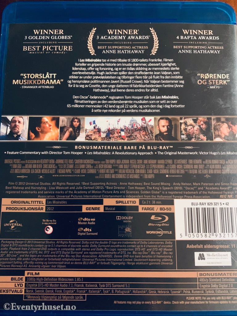 Les Misérables. 2013. Blu-Ray. Blu-Ray Disc