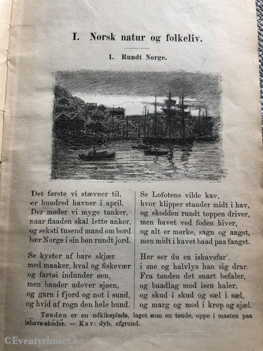 Lesebok For Folkeskolen. 1897. Ved Nordahl Rolfsen. Dedikasjon Fra Moltke Moe. Fortelling
