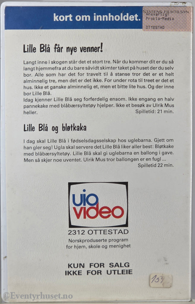 Lille Blå får nye venner / Lille Blå og bløtkaka – ukjent år . VHS Big Box.