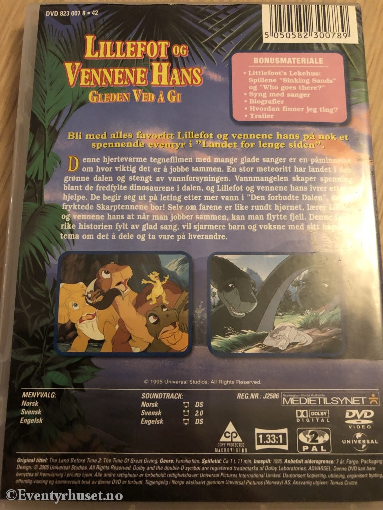 Lillefot Og Vennene Hans. 1995. Gleden Ved Å Gi. Dvd. Dvd