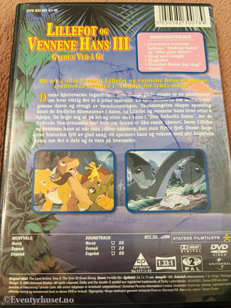 Lillefot og vennene hans III: Gleden ved å gi. DVD.