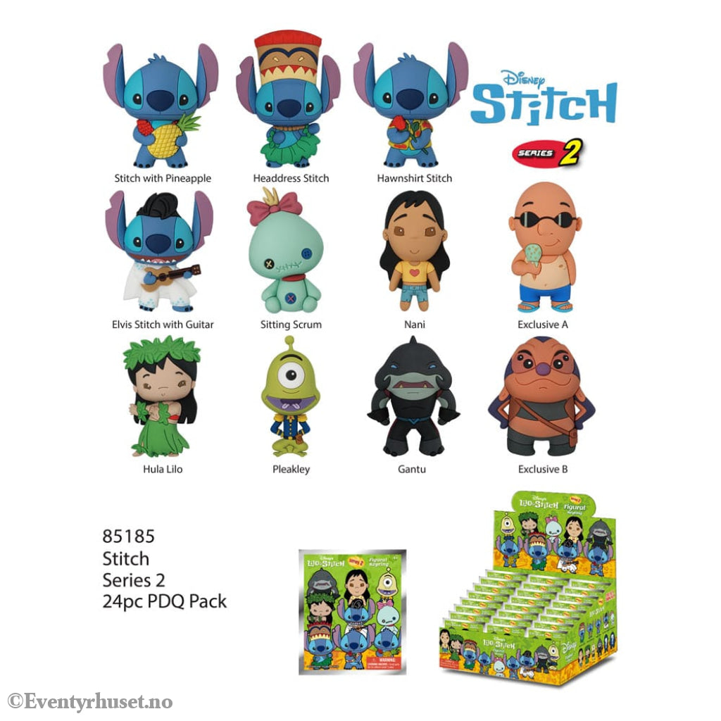 Lilo & Stich 3D PVC Bag Clips Stich Series 2 Display (24) Fashion & Accessories