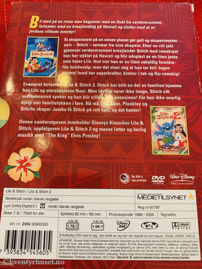 Lilo & Stitch 1 2. Disney Dvd Samleboks.