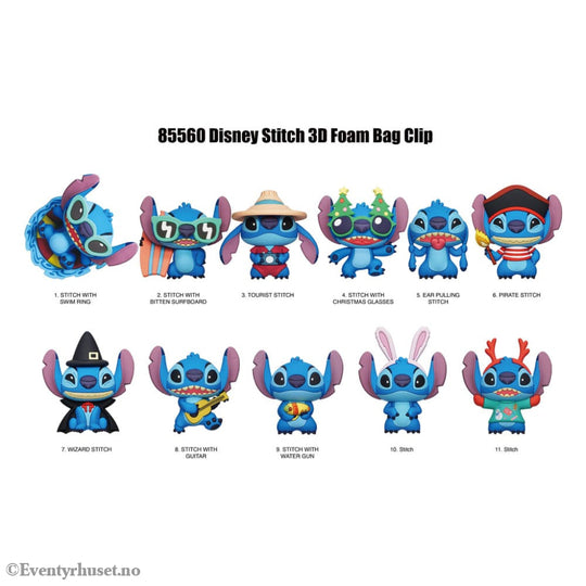 Lilo & Stitch 3D Foam Bag Clips Costumes Series 3 Display (24) Fashion & Accessories