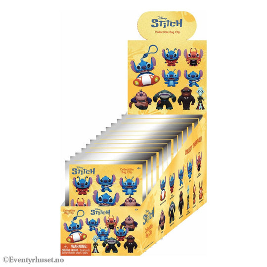 Lilo & Stitch 3D Foam Bag Clips Stitch in Space Display (24) Fashion & Accessories