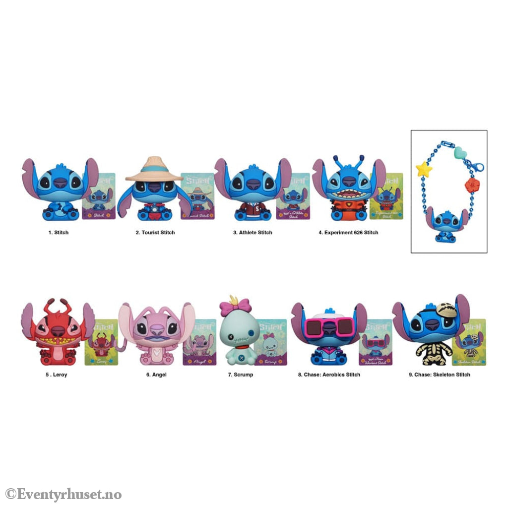 Lilo & Stitch 3D PVC Bag Clips Stitch Charm Display (24) Fashion & Accessories