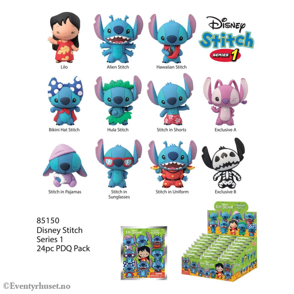 Lilo & Stitch 3D PVC Bag Clips Series 1 Display (24) Fashion & Accessories