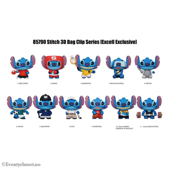 Lilo & Stitch 3D PVC Bag Clips Series 1 Sport Display (24) Fashion & Accessories