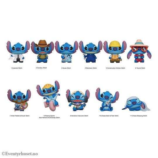 Lilo & Stitch 3D PVC Bag Clips Series 6 Display (24) Fashion & Accessories
